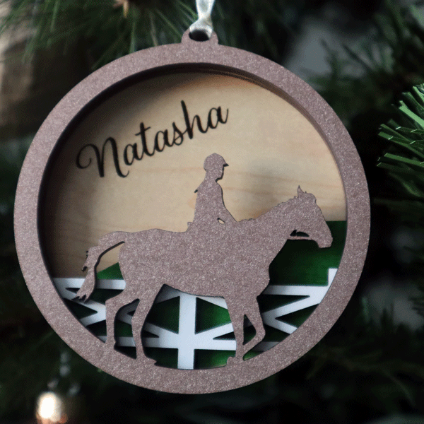 Horse Ornament Personalized, Horseback Riding Ornament, Handmade