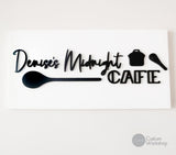 Personalized Midnight Cafe Sign- Black and White