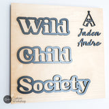 Wild Child Society Kids Personalized Wooden Sign