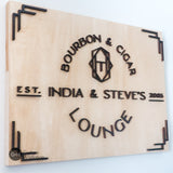 Personalized Liquor and Cigar Lounge Wood Sign