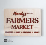 Wooden Personalized Farmer's Market Sign