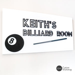 Personalized Billiards Signs