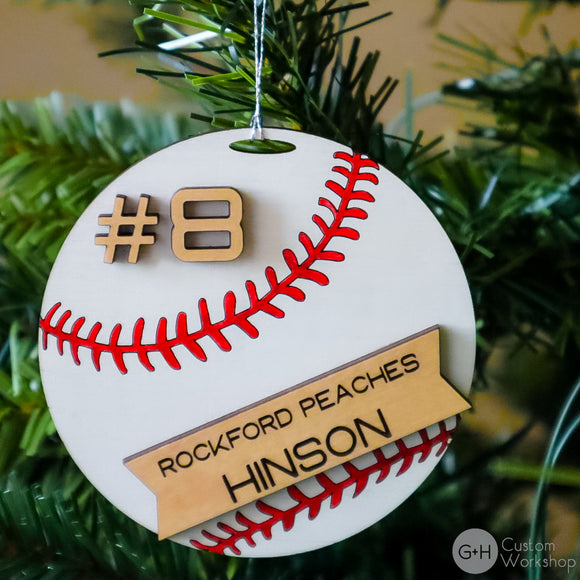 Personalized Baseball Ornament