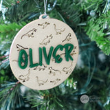 Personalized Dinosaur Engraved Ornament