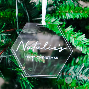 Personalized Acrylic First Christmas Ornament