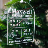 Personalized Baby Stats Ornament
