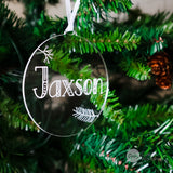 Personalized Holiday Branches Name Ornament